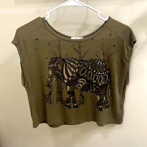 Crop top shimmer elephant top